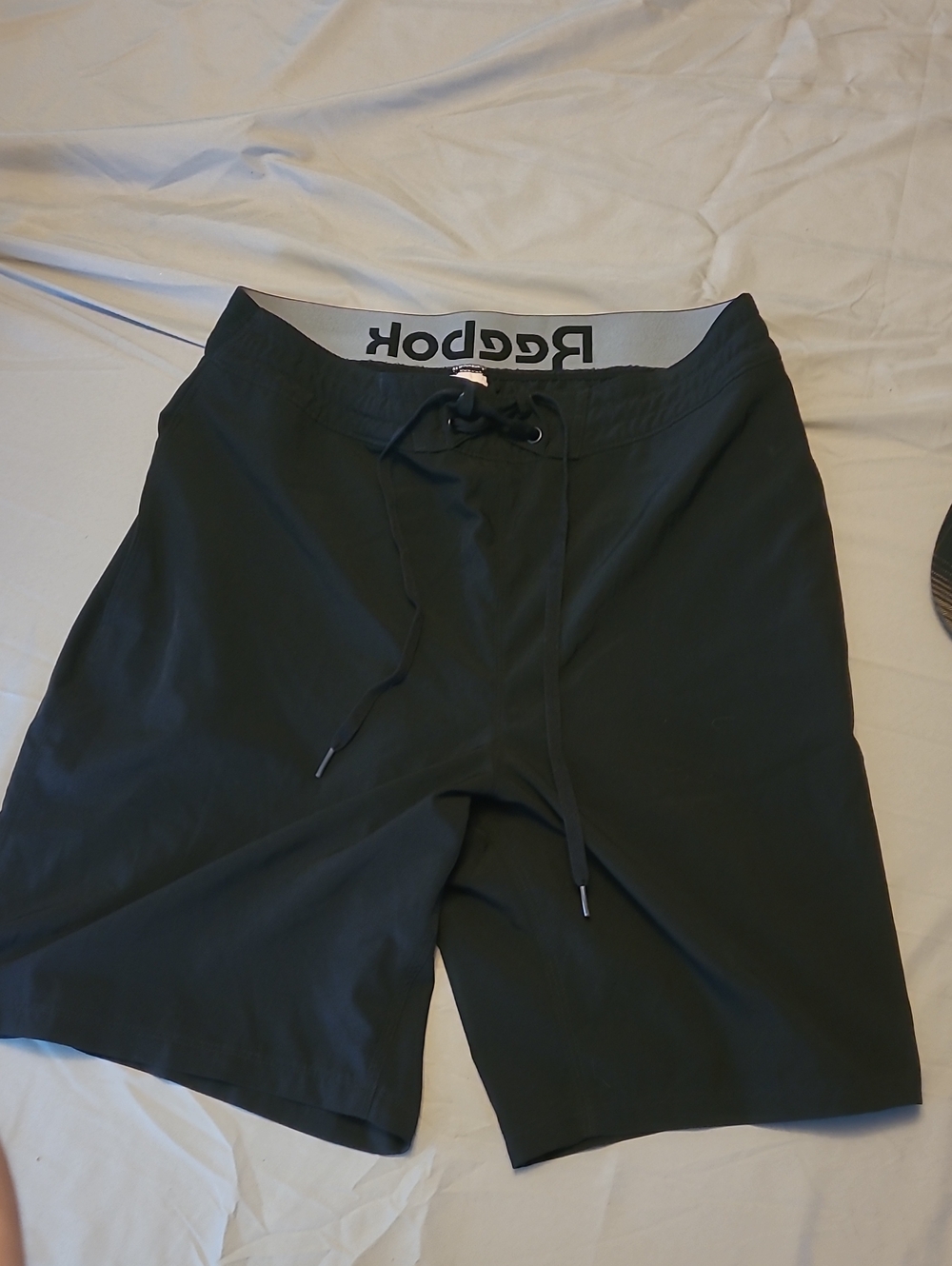 Reebok Men’s Black Swim Trunks with Branded Waistband